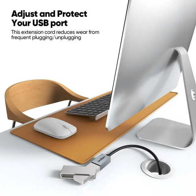 Alt view image 14 of 14 - USB Extension Cable 20 Ft Long, 5Gbps USB 3.0 A Extender Cord Male to Female High Speed Data Transfer & Charging Briaded for Monitor TV Keyboard Mouse Flash Drive Webcam Printer
