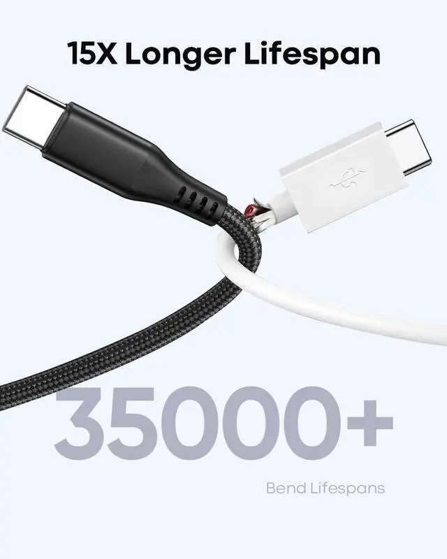 Alt view image 14 of 14 - 30FT USB C Cable, Extra Long USB A to USB Type C Charger Cord High-Grade Nylon Braided Charger Cord Type-C Power Wire for Security Camera/USB-C Phone/Tablet/PS5/Switch (No Data Transfer)