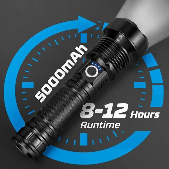 Alt view image 10 of 14 - Rechargeable Flashlights 90000 High Lumens - 2 Pack, Super Bright 12 Hours Long Life LED Flashlight with 5 Modes, High Powered Flash Light for Home, Outdoor