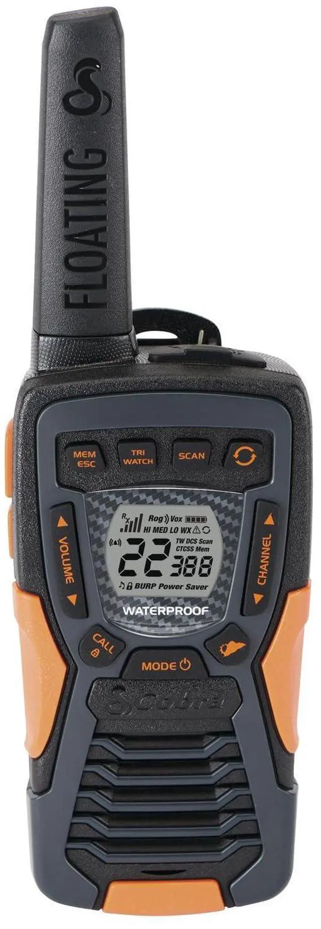 Alt view image 8 of 14 - ACXT1037R FLT Floating Walkie Talkie - Waterproof, Rechargeable, Long Range up to 37-Mile Two Way Radio with NOAA Weather Alert & VOX, (1 Pack)