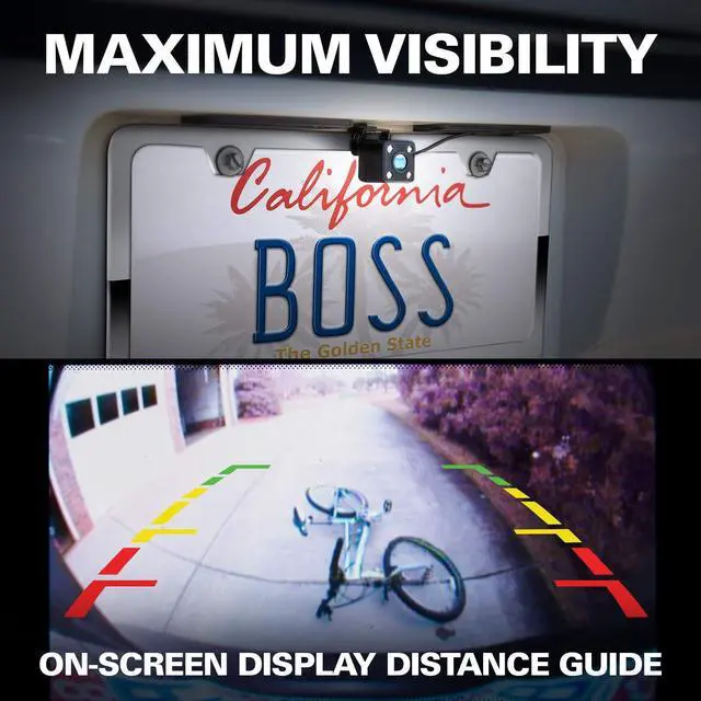 Alt view image 12 of 14 - LPCB40 Reverse Rearview License Plate Backup Car Camera - 170° Wide Angle Rear View, Weatherproof Back Up Cam