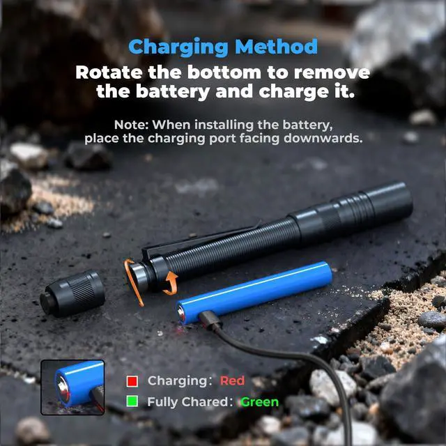 Alt view image 12 of 14 - Rechargeable Pen Light Flashlight, 800LM Zoomable Pocket Flashlights with Clip Dual Modes LED Pen Flashlight Battery Powered Waterproof Bright Flashlights for Outdoor Home Emergencies (1, Black)