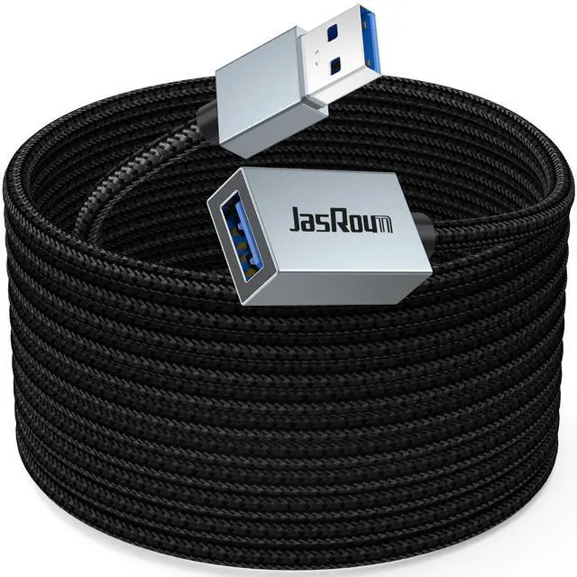 Alt view image 8 of 14 - USB Extension Cable 20 Ft Long, 5Gbps USB 3.0 A Extender Cord Male to Female High Speed Data Transfer & Charging Briaded for Monitor TV Keyboard Mouse Flash Drive Webcam Printer