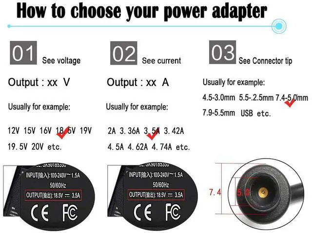 Alt view image 9 of 14 - 65W AC Adapter Laptop Charger Compatible with HP ProBook 4540s 4440s 4530s 4430s 4520s 6570b 6560b 6470b 6550b EliteBook 8460p 8440p 8470p 2540p 8570p 8560p 2000-2b09wm PC Power Supply Cord