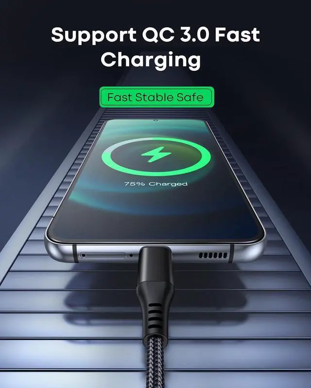 Alt view image 12 of 14 - 30FT USB C Cable, Extra Long USB A to USB Type C Charger Cord High-Grade Nylon Braided Charger Cord Type-C Power Wire for Security Camera/USB-C Phone/Tablet/PS5/Switch (No Data Transfer)
