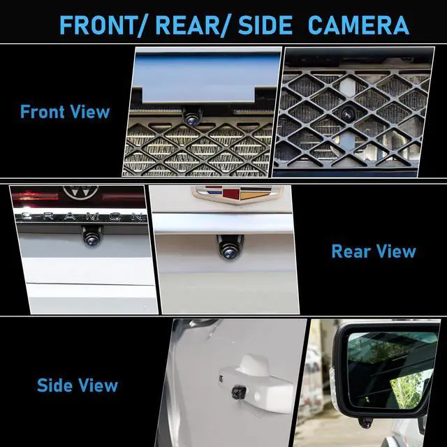Alt view image 11 of 14 - HD Backup Camera for Car Universal Front/Side/Rear Camera for 12V Car Truck Pickup SUV Rear View Reverse Camera with Left and Right, Up and Down Rotation Angle Night Vision IP69K Waterproof