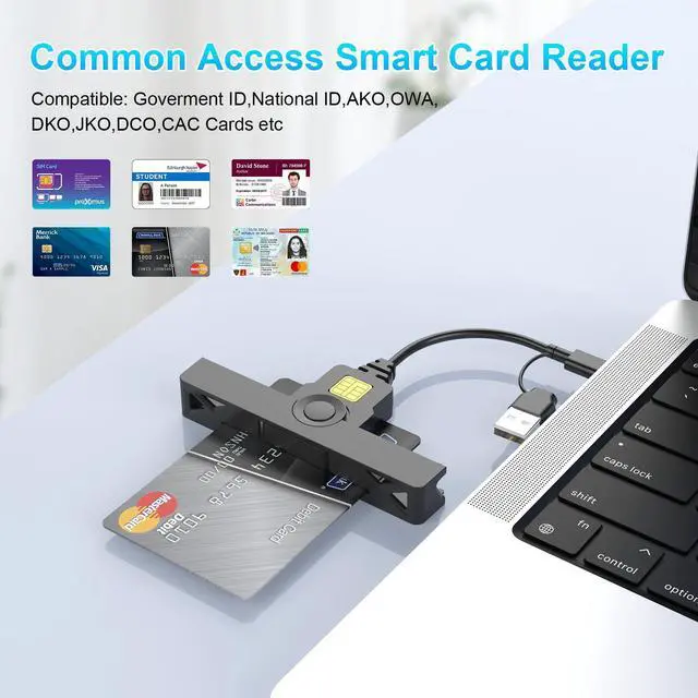 Alt view image 9 of 14 - CAC Reader Military USB C CAC Card Reader DOD Military USB Common Access CAC Fold Smart Card Reader ID CAC Card Reader Compatible with Mac Os, Windows 10/11,Mac OS 10.15 and Linux Black