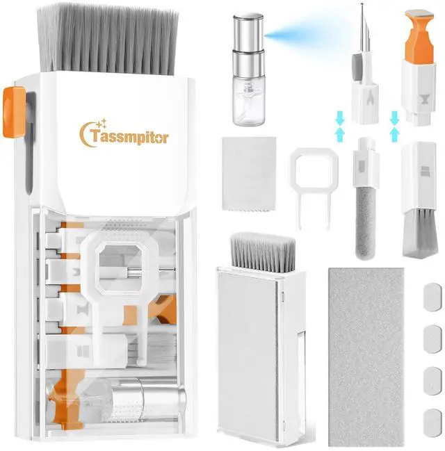 Alt view image 8 of 14 - Laptop Cleaning Kit, All in 1 Keyboard Cleaning kit for MacBook iPad iPhone, Compact Keyboard Cleaner with Brush and Spray for Tablet, Airpods, Earbud, Computer Screen, PC Monitor, White