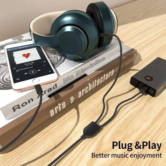 Alt view image 10 of 12 - Audio Charging Cable 2in1 Car AUX Cord Compatible with Phone 12 11 SE XS XR X 8 7, Audio and USB A Charging Adapter Works with Car Stereo/Speaker/Headphone which is with 3.5mm AUX Jack. Black 3.49Ft