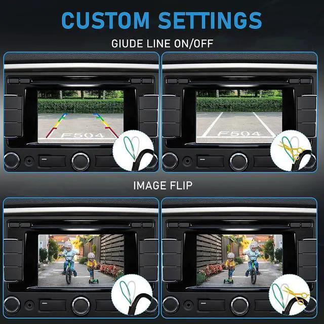 Alt view image 12 of 14 - HD Backup Camera for Car Universal Front/Side/Rear Camera for 12V Car Truck Pickup SUV Rear View Reverse Camera with Left and Right, Up and Down Rotation Angle Night Vision IP69K Waterproof