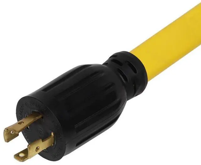 Alt view image 8 of 10 - 1.5FT L14-30P to 4X Nema 5-20R Adapter Cable, L14-30P 4-Prong 30 Amp Locking Plug to Four Household 15/20A Female Heavy Duty Power Cord, AWG#10 4 Conductors Flat Cable Yellow Color.