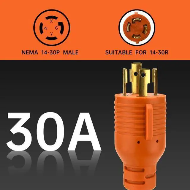 Alt view image 13 of 14 - 30 Amp to 110 Adapter RV Cord, 30 to 20 Amp Adapter, l14-30P Male to 4X 5-15R/5-20R T-Blade Household Outlet Female with Lighted Power Indicator UL Listed (L14-30P to 4X5-15R/5-20R)