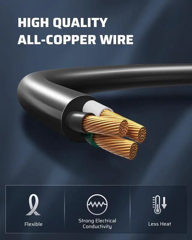 Alt view image 10 of 14 - 2 Pack 6FT Outdoor Extension Cord Waterproof, Short Extension Cord 16 AWG SJTW, NEMA 5-15P to 5-15R, 3 Prong Grounded Plug, for Indoor and Outdoor, ETL Listed, Black