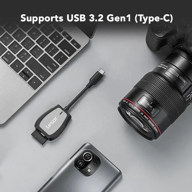 Alt view image 11 of 14 - Professional USB 3.2 Type-C Dual-Slot Reader, Supports SD and microSD UHS-II Cards, Up To 312MB/s Read (LRW470U-RNHNU)