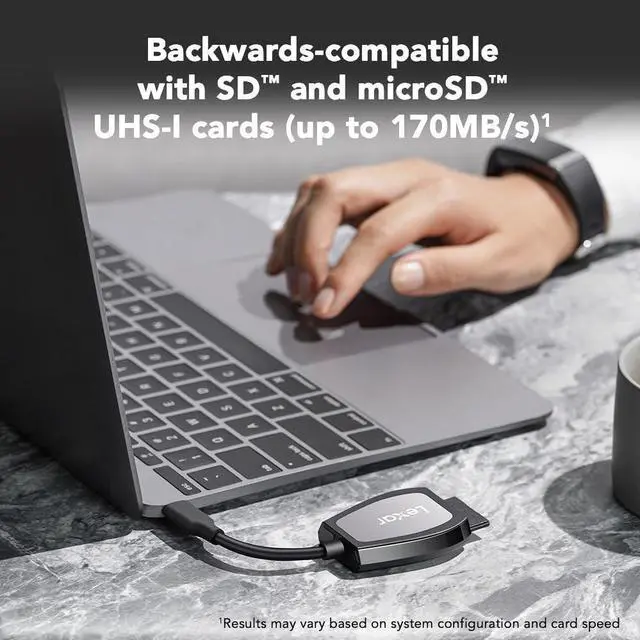 Alt view image 10 of 14 - Professional USB 3.2 Type-C Dual-Slot Reader, Supports SD and microSD UHS-II Cards, Up To 312MB/s Read (LRW470U-RNHNU)
