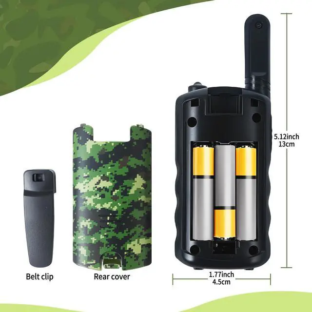 Alt view image 10 of 14 - Walkie Talkies for Kids Camouflage Toys 2 Way Radios 22 Channels Long Range Gifts for Boys and Girls Age 4 to 12 5 6 7 8 9 Years Old for Army Outdoor Camping Games Soldier Birthday Presents