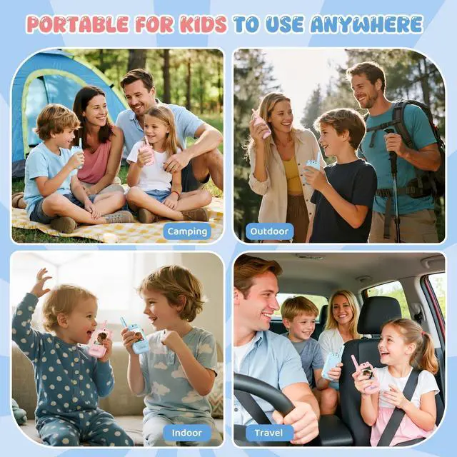 Alt view image 14 of 14 - Video Walkie Talkie for Kids - 2 Pack Rechargeable Kids Walkie Talkies Long Range Radios, Video Intercom & Voice Effects, Christmas Birthday Gifts, Toys for Age 3-12 Boys Girls, Indoor Outdoor Travel
