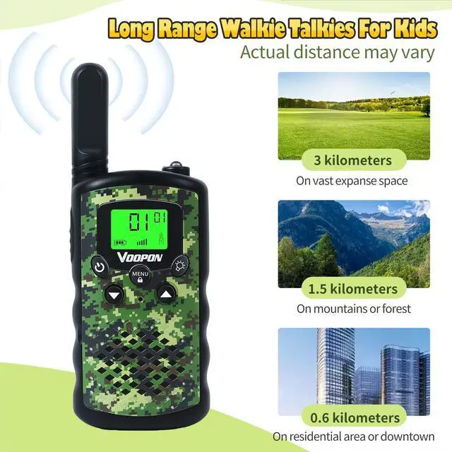 Alt view image 12 of 14 - Walkie Talkies for Kids Camouflage Toys 2 Way Radios 22 Channels Long Range Gifts for Boys and Girls Age 4 to 12 5 6 7 8 9 Years Old for Army Outdoor Camping Games Soldier Birthday Presents