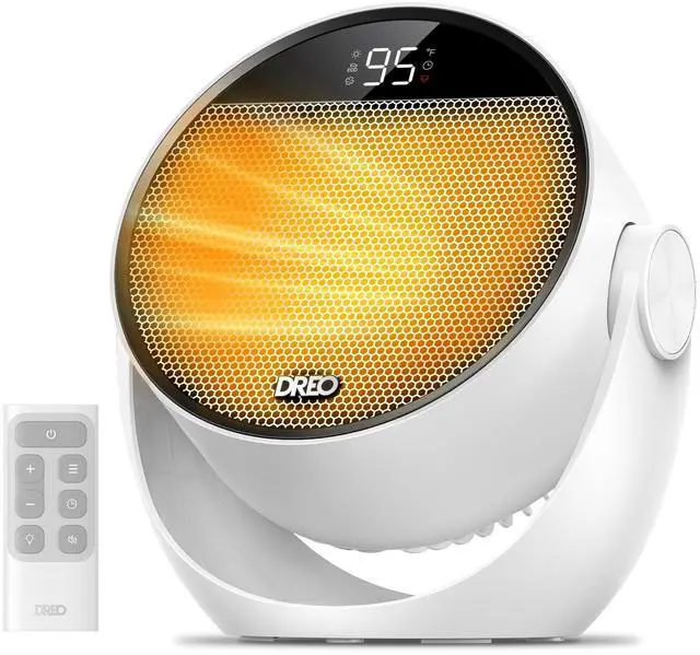 Alt view image 8 of 14 - Space Heater 1500W, 60° Adjustable Tilt, 10.5ft/s Portable Electric Heaters for Indoor Use with Thermostat, 8 Safety Protections, 3 Modes, Remote, Quiet Desk Heater for Bedroom, Office, White