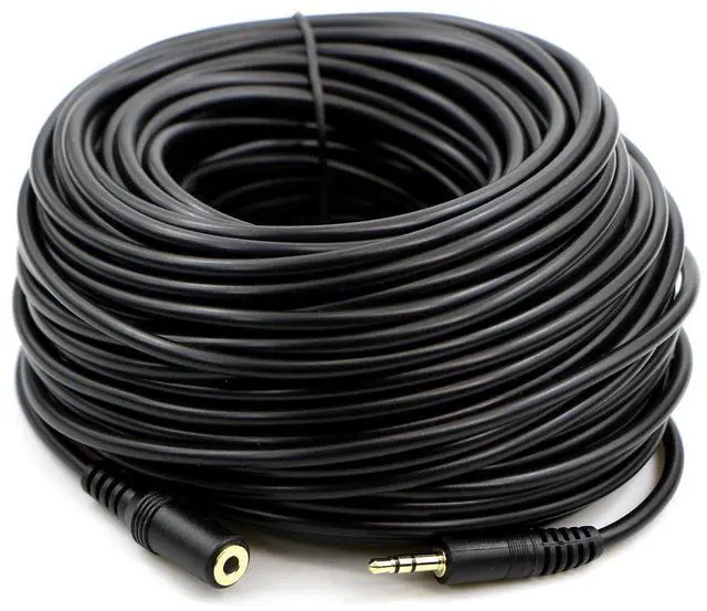 Alt view image 6 of 10 - 3.5mm Stereo Male to Female Extension Audio Cable Cord (100 Feet)