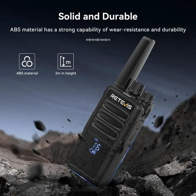 Alt view image 10 of 14 - RT68H Walkie Talkies for Adults,2 Way Radio Long Range, Intuitive,Channel,Power Display,VOX Hands Free,Keylock,Rugged Two Way Radios with USB Charging Base,for Trip Camping Hiking (2 Pack)