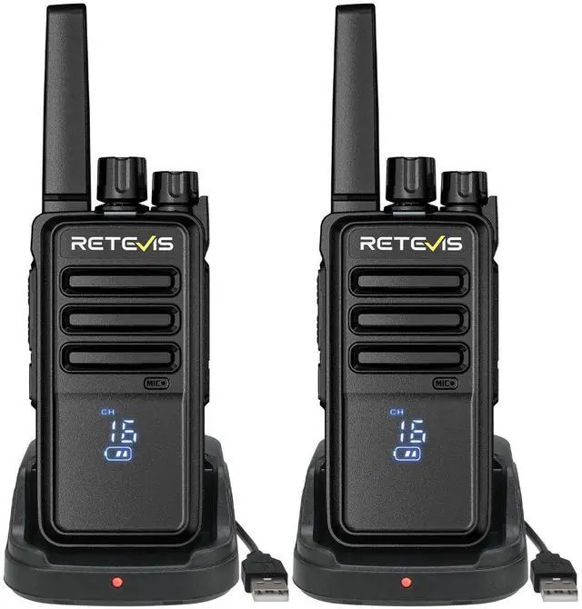 Alt view image 8 of 14 - RT68H Walkie Talkies for Adults,2 Way Radio Long Range, Intuitive,Channel,Power Display,VOX Hands Free,Keylock,Rugged Two Way Radios with USB Charging Base,for Trip Camping Hiking (2 Pack)