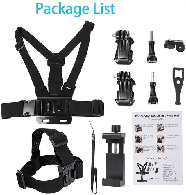Alt view image 9 of 14 - Mobile Phone Chest Strap Harness Mount Head Strap Holder Kit for POV/VLOG,Cell Phone Clip Compatible with iPhone,Samsung,GoPro Hero 9, 8,7, 6, 5, 4, 3,2, 1,AKASO,DJI Osmo,and Action Cameras