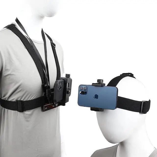 Alt view image 8 of 14 - Mobile Phone Chest Strap Harness Mount Head Strap Holder Kit for POV/VLOG,Cell Phone Clip Compatible with iPhone,Samsung,GoPro Hero 9, 8,7, 6, 5, 4, 3,2, 1,AKASO,DJI Osmo,and Action Cameras