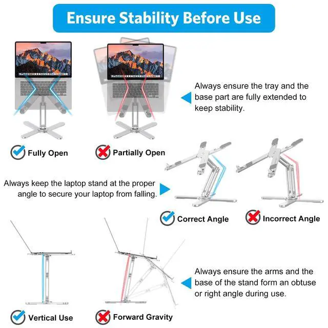 Alt view image 13 of 14 - LA10 360° Rotating Laptop Stand Riser for Desk, Ergonomic Foldable Computer Stand Adjustable Height Angles for Collaborative Work, Easy Storage Fit Macbooks,All Laptops up to 16 inches, Silver