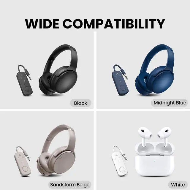 Alt view image 13 of 14 - Relay - Premium Airplane Bluetooth Adapter with Advanced Qualcomm Chipset, 2 Headphones Support, 25hrs Play Time, aptX Adaptive & HD Audio Transmitter for Airpods, Bose & Travel Flight