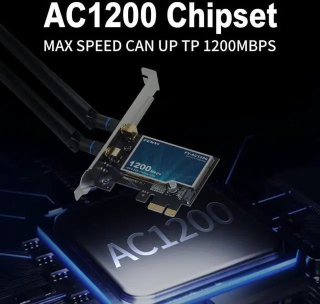 Alt view image 11 of 14 - AC1200 Wireless WiFi PCIe Card for Desktop PC, Dual Band 2.4GHz & 5GHz with Bluetooth 4.0, Low Profile Bracket, Windows 11/10/8/7 Compatible with Gaming, Streaming, Home Office