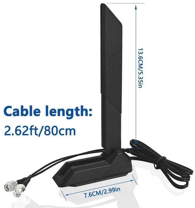 Alt view image 10 of 14 - 2.4/5.8/6GHz RP-SMA Tri Band WiFi 6E Antenna for ASUS ROG Strix B550-F Gaming WiFi II/B550-PLUS/Prime B450M-A II/ROG Strix B650-A B650-PLUS B650E-F B550-A B760-I Z690-I Z790-Plus Z790-A Z790-E