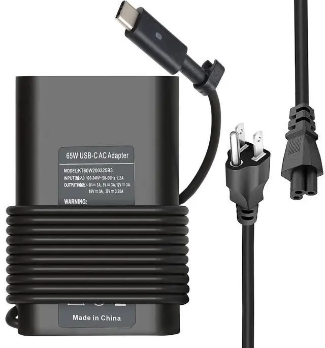 Alt view image 6 of 10 - 65W USB C Charger Compatible with Dell Latitude 5420 5520 5320 7420 7430 7400 7370 7390 7275 7285, XPS 13 7390 9350 9380 9370 9360 9310 9365 9300 9550 USB C Laptop Charger