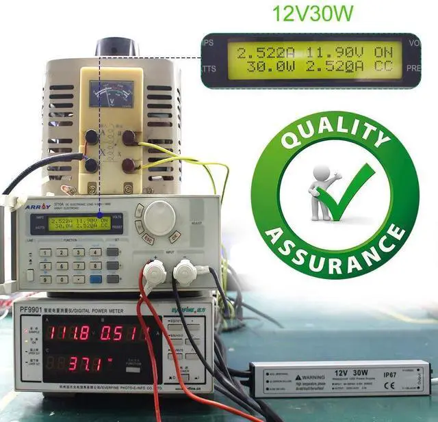 Alt view image 11 of 14 - 30W 12 Volt LED Power Supply, Waterproof IP67 LED Driver, 110V AC to 12V DC Converter, LED Transformer Low Voltage Output with 3-Prong Plug 3.3 Feet Cable for Light Strip, 2.5Amp