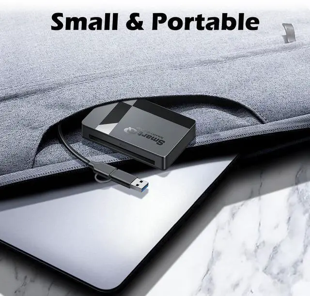 Alt view image 12 of 12 - SD Card Reader, Memory Card Reader 4 in 1 USB C USB 3.0 Dual Connector Adapter Simultaneously Read SD MS CF TF Cards Supports Micro SD/Micro. Compatible with desktops, Tablets, and USB-C Smartphones