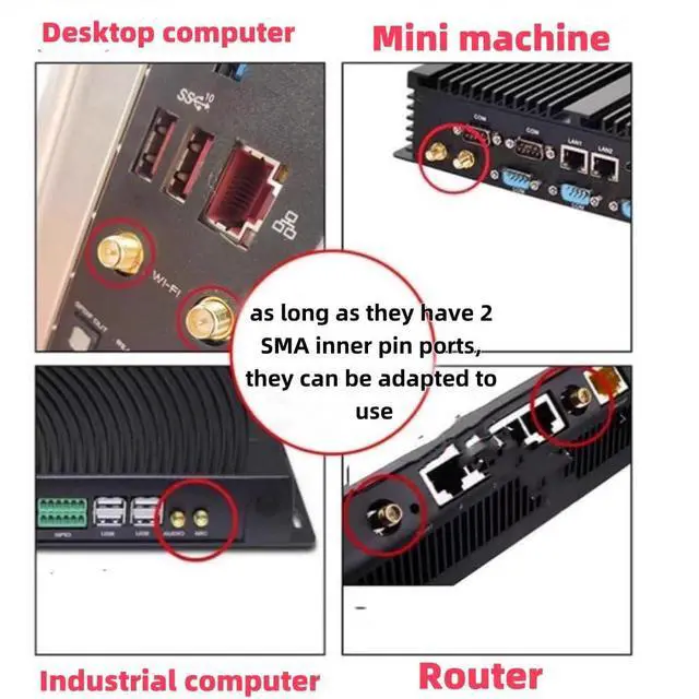 Alt view image 11 of 14 - External WiFi 6 6E Antenna 2.4G/5G Magnetic Base Antenna PC Desktop Computer for Asus Rog Strix Z690 B460 B360 H610 H670 M13H M12 M11 WiFi 2T2R Motherboard Card (Cable 80cm/2.7ft)