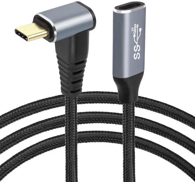 Alt view image 8 of 14 - 2M Right Angle USB C Extension Cable,90 Degree 10Gbps PD 100W USB3.1 Gen2 Male to Female Charging Cord,Up Down Type-C Extender Cable Compatible with Laptops and More Type-C Devices