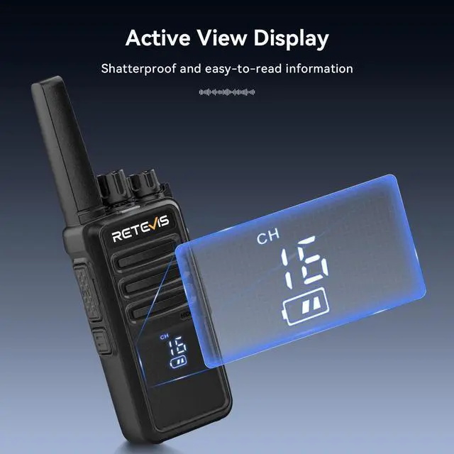 Alt view image 9 of 14 - RT68H Walkie Talkies for Adults,2 Way Radio Long Range, Intuitive,Channel,Power Display,VOX Hands Free,Keylock,Rugged Two Way Radios with USB Charging Base,for Trip Camping Hiking (2 Pack)