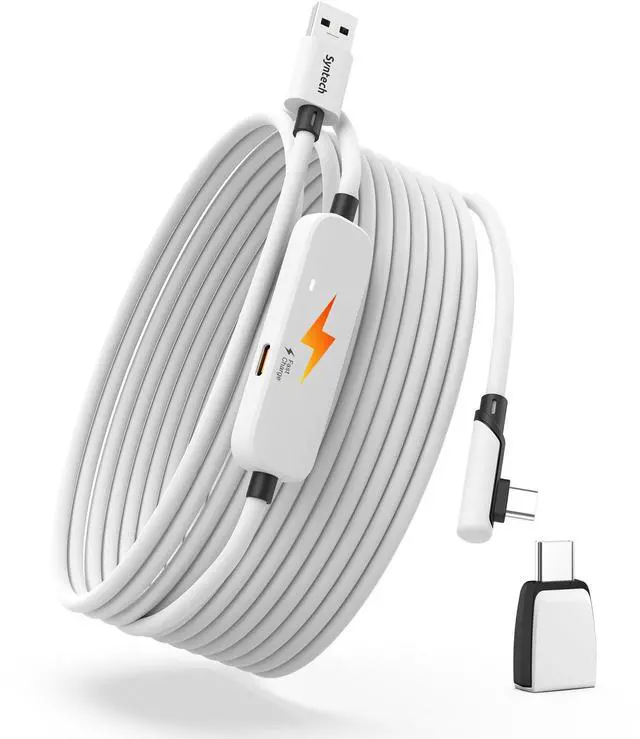 Alt view image 8 of 14 - Link Cable with Charging 20FT Compatible with Oculus/Meta Quest 3S/3 Accessories, Quest2/Pro, Pico4, Next-Gen VR Cable with USB 3.0 A to C Adapter for SteamVR, Charge & Link Simultaneously