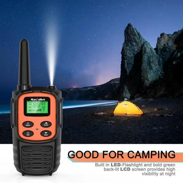 Alt view image 13 of 14 - Walkie Talkies for Adults 2 Pack Long Range Rechargeable 2 Way Radios, Hiking Accessories Camping Gear Xmas Gift for Kids with 22 FRS Channel Radios, Lamp,VOX,Li-ion Battery,NOAA