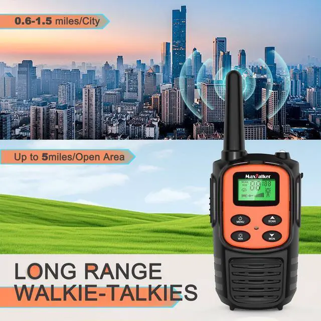 Alt view image 11 of 14 - Walkie Talkies for Adults 2 Pack Long Range Rechargeable 2 Way Radios, Hiking Accessories Camping Gear Xmas Gift for Kids with 22 FRS Channel Radios, Lamp,VOX,Li-ion Battery,NOAA