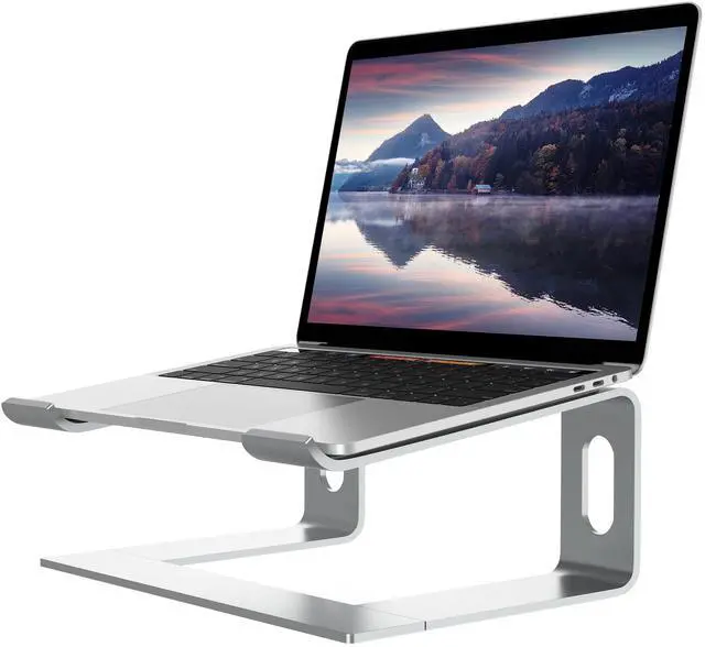 Alt view image 8 of 14 - Laptop Stand for Desk, Aluminum Computer Riser, Ergonomic Notebook Holder, Detachable Metal Laptops Elevator, PC Cooling Mount Support 10 to 15.6 Inches Notebook, Silver