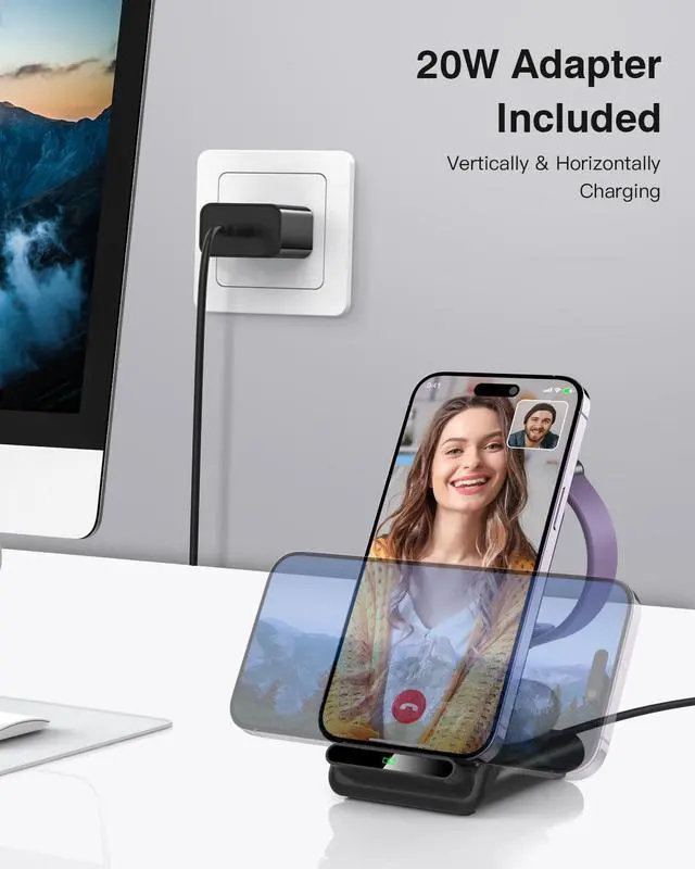 Alt view image 13 of 14 - Wireless Charging Station,3 in 1 Charging Stand Made for Apple Watch Ultra 11 10 9 8 7 6 SE 5 4 3,Fast Wireless Charger Made for iPhone 17/Air/16/15/14/13/12,for AirPods Pro(with Adapter) (Black)