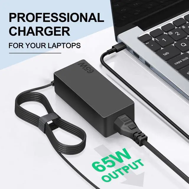 Alt view image 11 of 14 - 65W USB C Charger Compatible with Lenovo Thinkpad/Yoga/Chromebook Laptop Computer 65W 45W USB C Fast Power Adapter