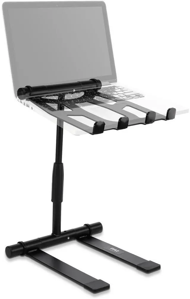 Alt view image 8 of 14 - Portable Folding Laptop Stand - Standing Table with Adjustable Angle, Foldable Height and Four Prong Anti-Slip Tray for iPad, Tablet, DJ Mixer, Workstation, Gaming and Home Use - PLPTS55