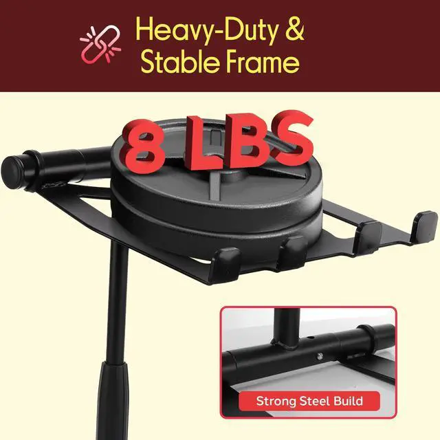 Alt view image 12 of 14 - Portable Folding Laptop Stand - Standing Table with Adjustable Angle, Foldable Height and Four Prong Anti-Slip Tray for iPad, Tablet, DJ Mixer, Workstation, Gaming and Home Use - PLPTS55