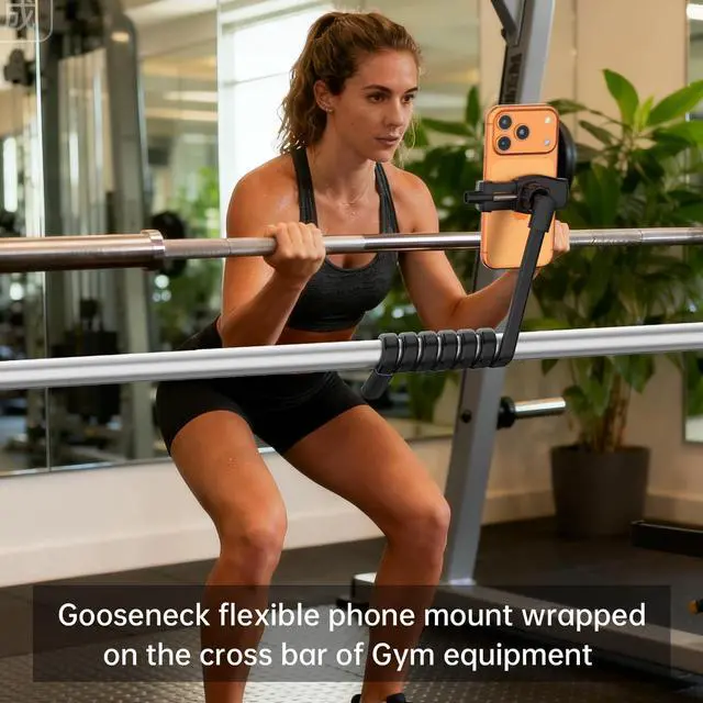 Alt view image 11 of 14 - Flexible Phone Holder for Treadmill |Stroller |Wheel |Chair Pole |Stick |Rod |Tube |Shelf | Railing |Cart,35.4" / 90 cm Gooseneck Arm Mount,Compatible with 3.5~7.5" iPhone/LG/Galaxy Smartphone