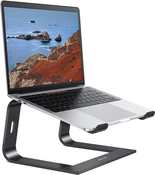 Alt view image 8 of 14 - Laptop Stand, Detachable Laptop Mount, Aluminum Laptop Holder Stand for Desk, Compatible with MacBook Air/Pro, Dell, HP, Lenovo and All Laptops (11-16 inch), Black