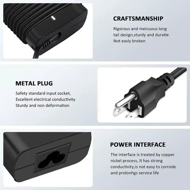 Alt view image 10 of 12 - 65W USB Type C Laptop Charger for Dell USB C Charger, Dell Laptop Charger for Latitude 5420 7420 5520, Inspiron 16 7620 2-in-1,XPS 12 9520, XPS 13 9350 LA65NM190 HA65NM190 LA65NM170