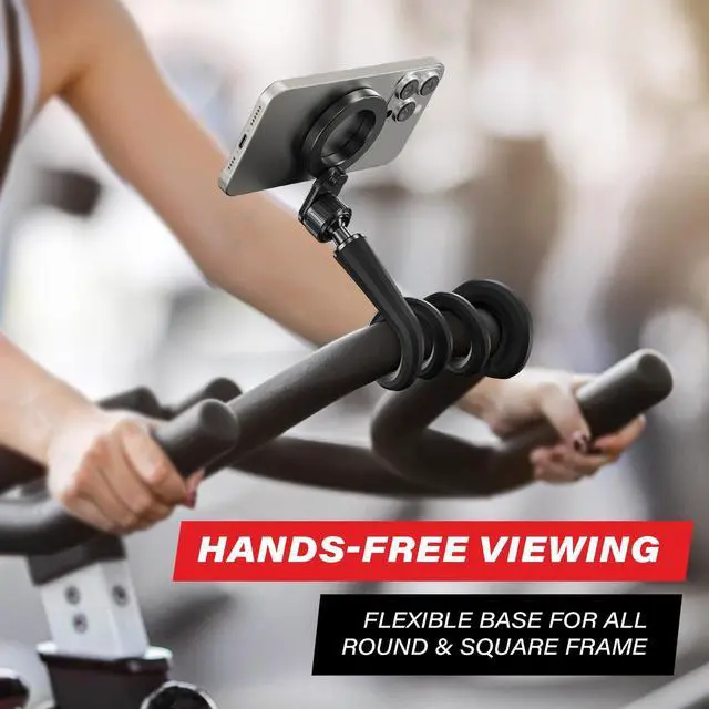 Alt view image 9 of 14 - Flexible Gym Phone Holder for Peloton Treadmill Spin Bike - Gooseneck Magnetic Phone Mount for iPhone MagSafe Samsung, Wrap Around Phone Stand for Stroller/Desk/Shopping/Women Men Gym Gifts
